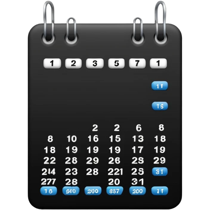 payment schedule — a black matte calendar emoji