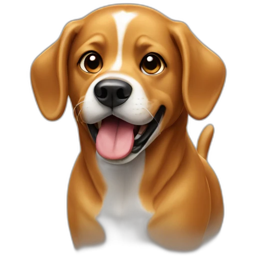 caramel dog walking black mouth emoji