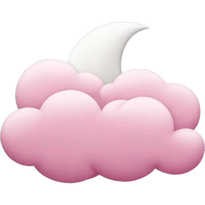 Pink cloud and white moon emoji