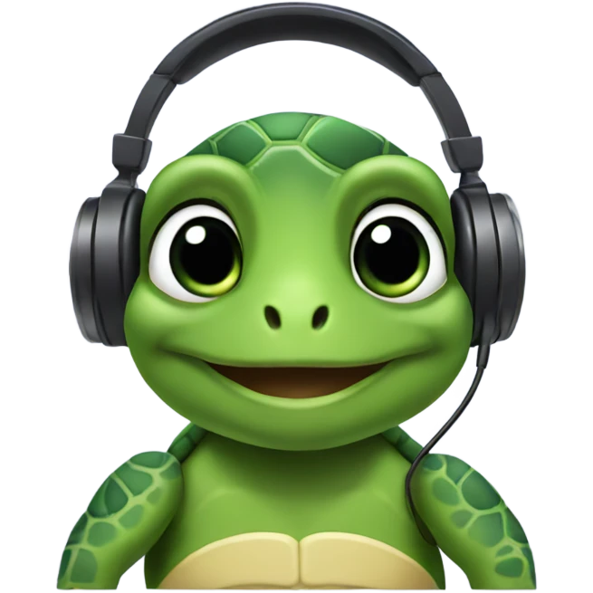 Turtle wearing headphones  emoji