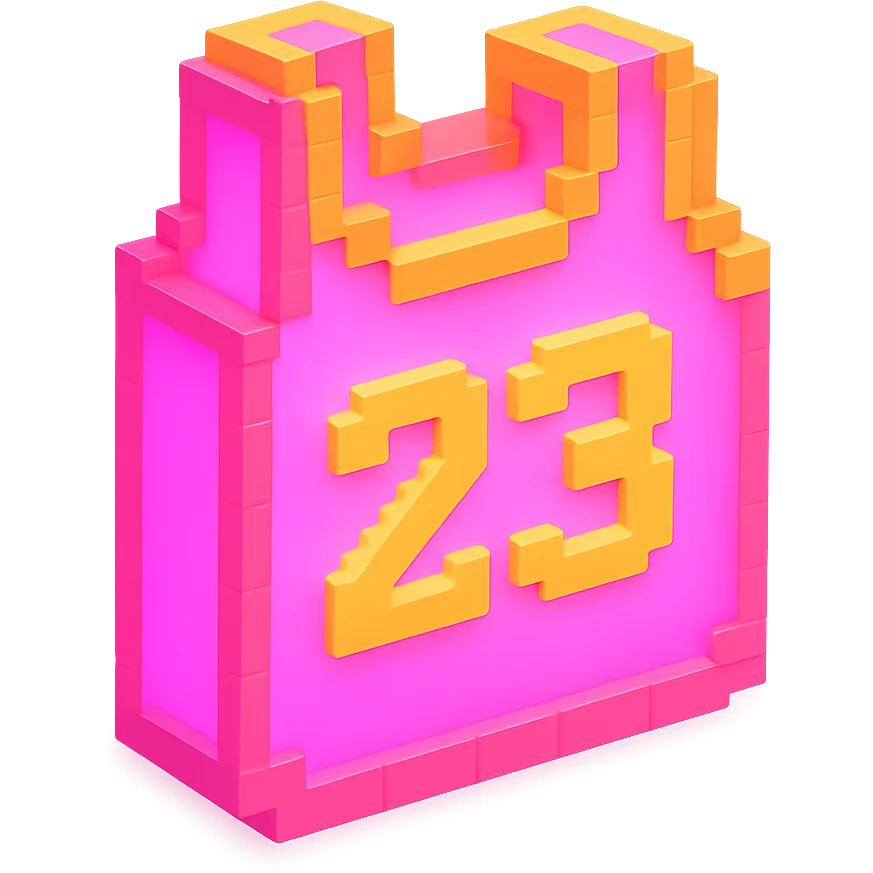 светящейся розовая баскетбольная майка с надписью "23", no background emoji