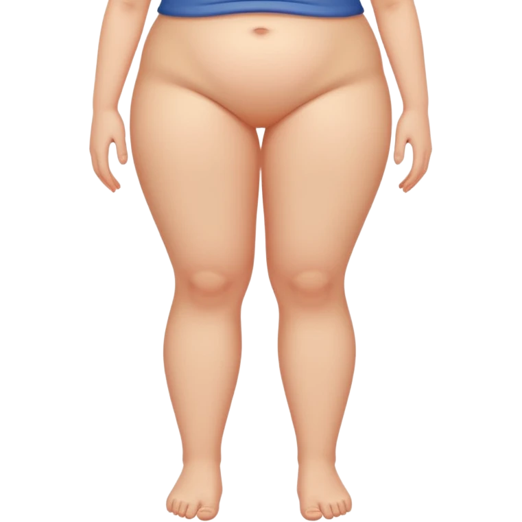 Sad girl with cellulite on legs emoji