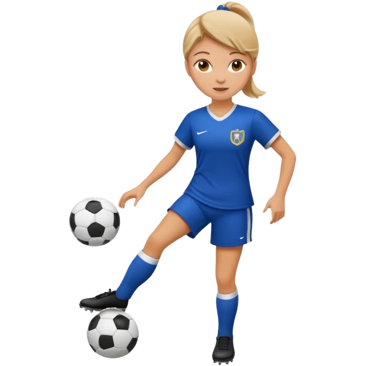 chica blanca jugando futbol emoji