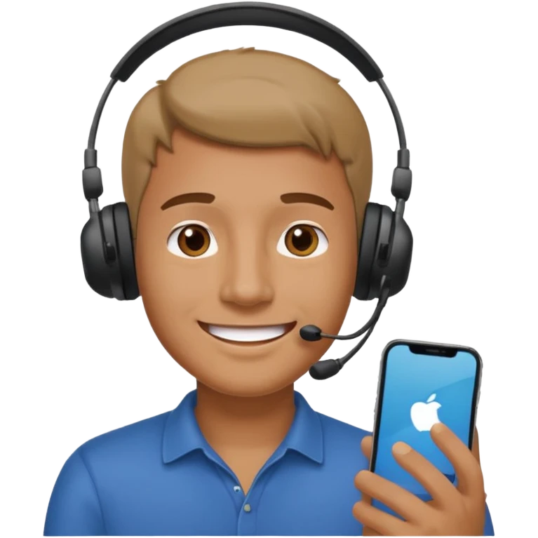 Man doing facetime emoji