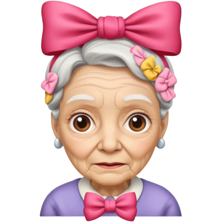 Very old women with Bow. emoji