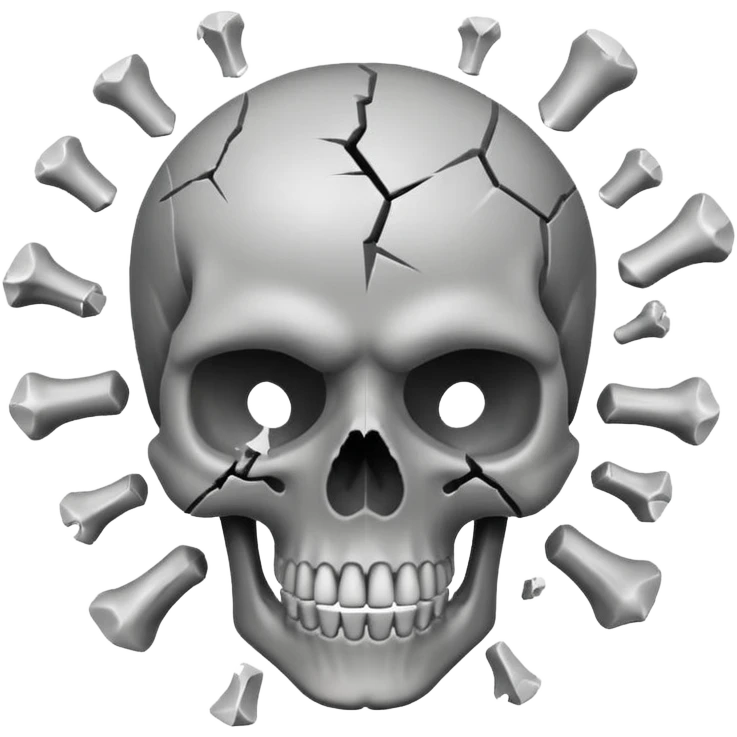 Skull emoji mixed with exploding head emoji emoji