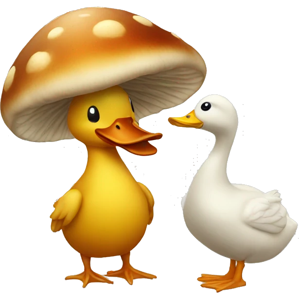 Mushroom throwing a duck emoji