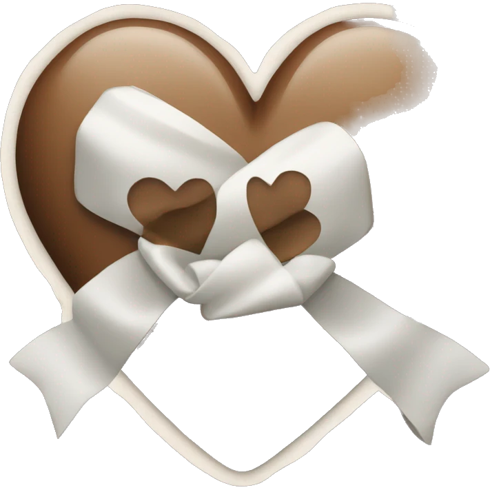 Brown heart with white bow emoji