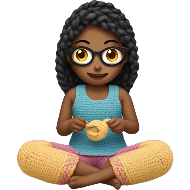 girl crocheting  emoji