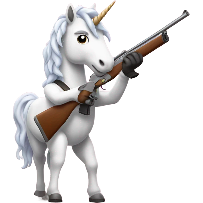 Unicorn holding a shotgun emoji