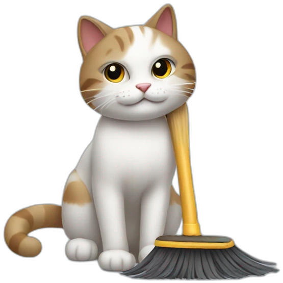 Cat with a broom emoji