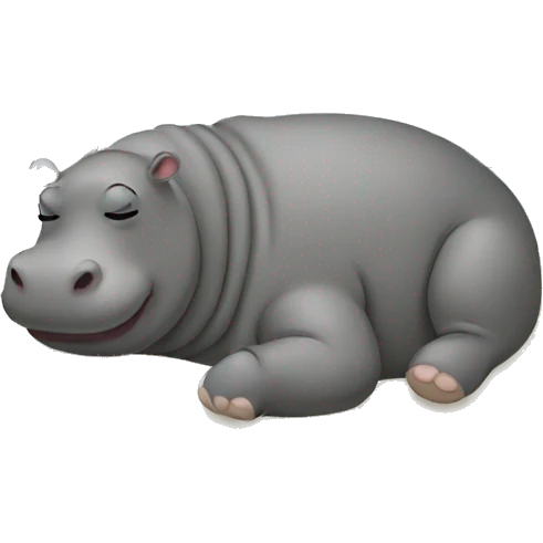 Female hippo sleeping in a bed emoji