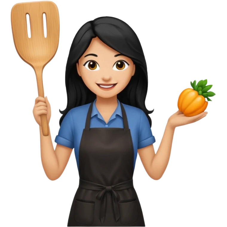 Hold. Women painting smilling tablier black hair emoji