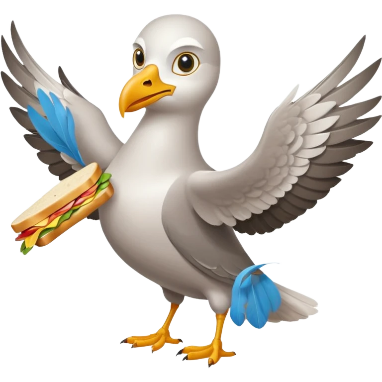 seagull as thief emoji
