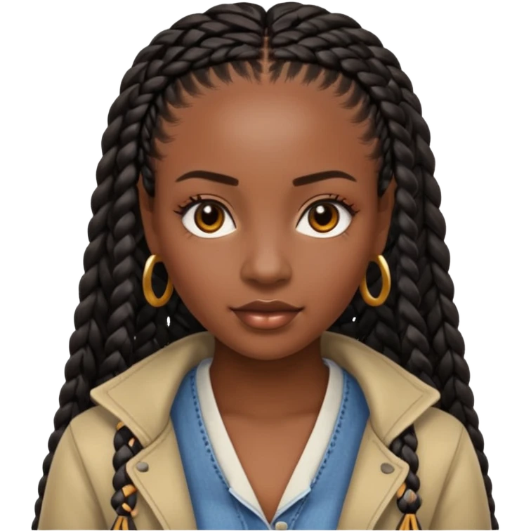 Quero uma mulher negra de tranças box braids emoji