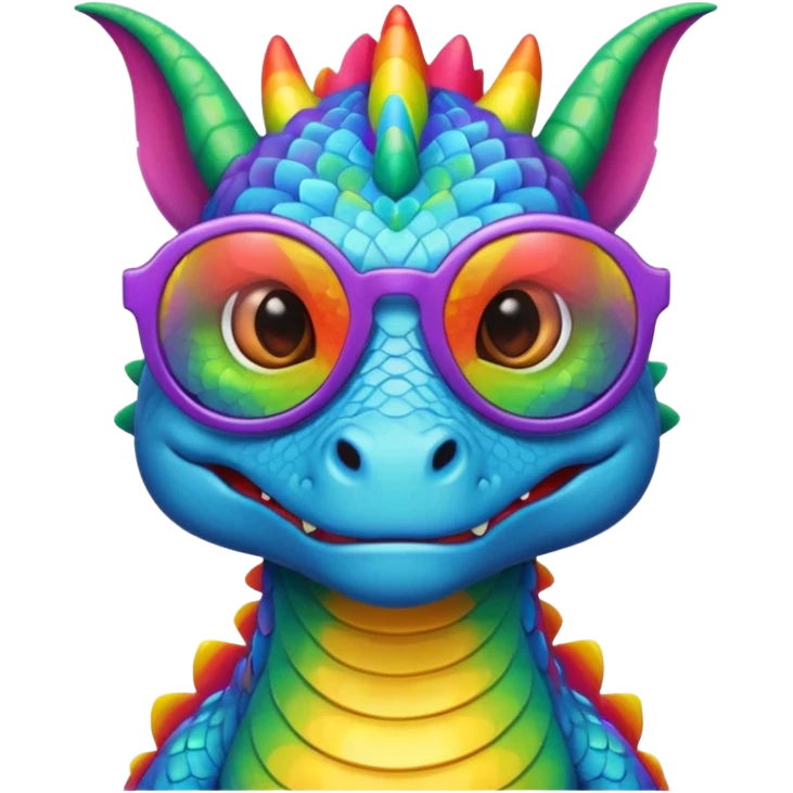 Dragon with rainbow sunglasses  emoji
