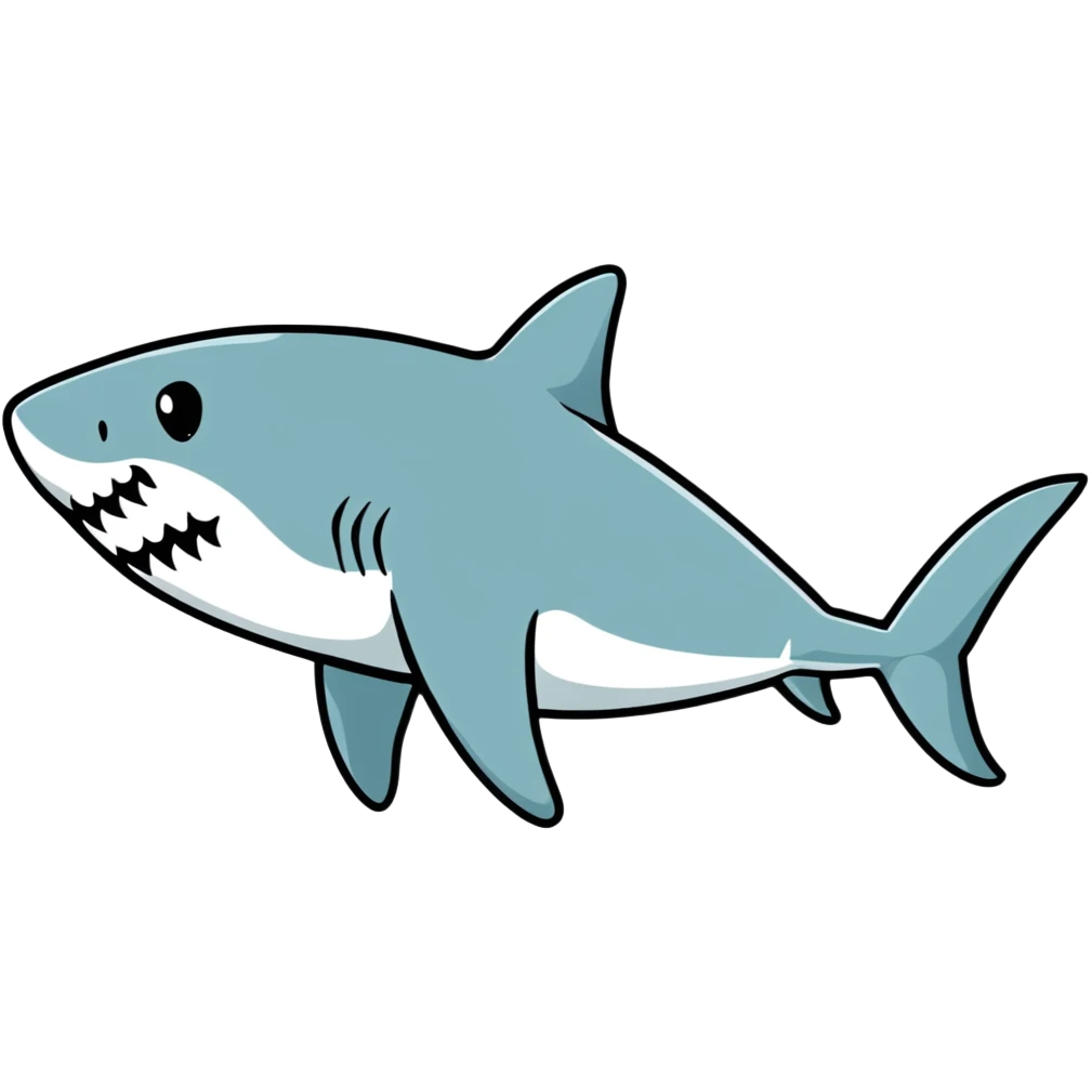 Great white shark swimming emoji