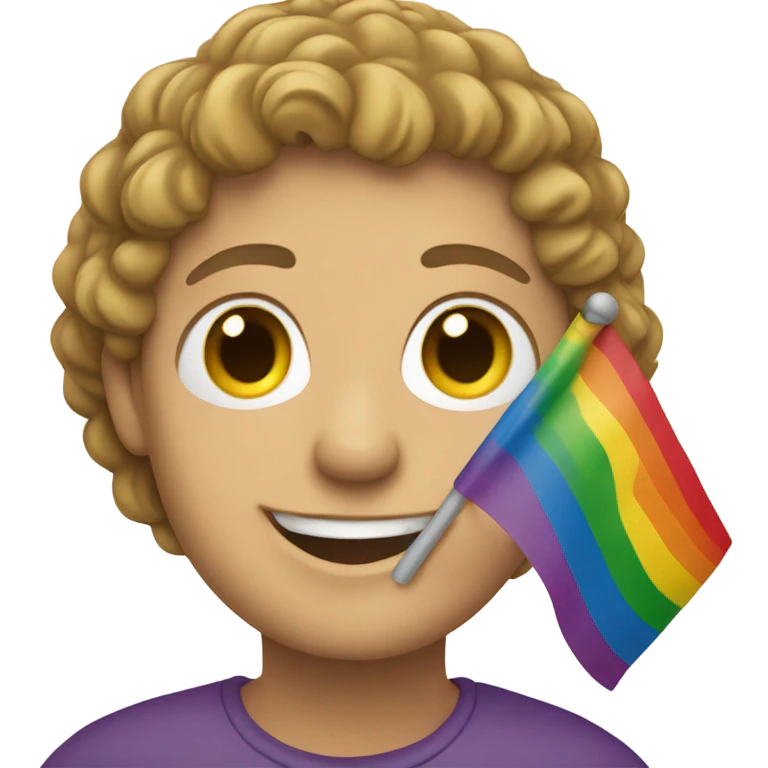 Person wit a gay flag  emoji
