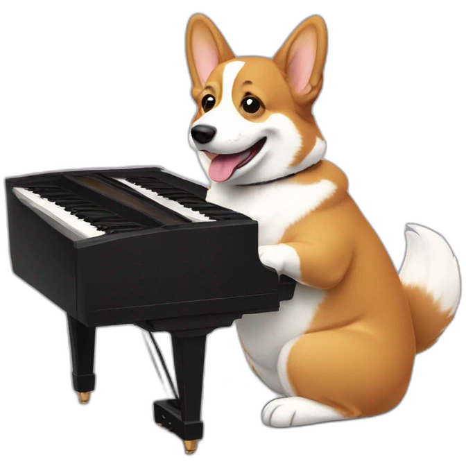 corgi playing piano emoji