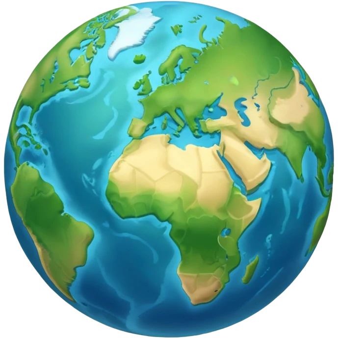 earth planet with continents and oceans emoji