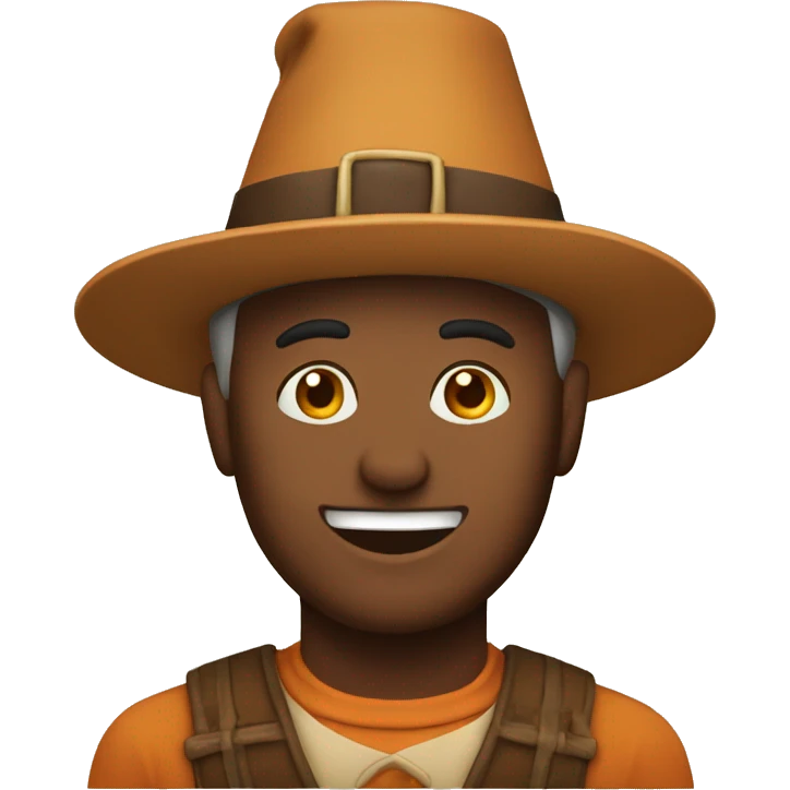 Mann wearing thanksgiving hat emoji