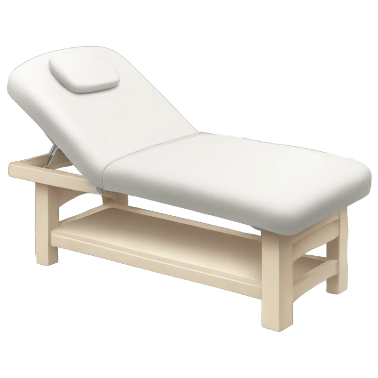 Massage table with stack of cash on top of the table  emoji