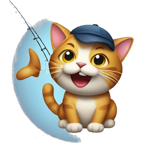 a cat fishing emoji