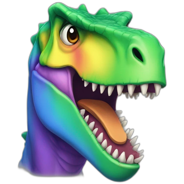 unicon-tyrannosaurus-rainbow emoji