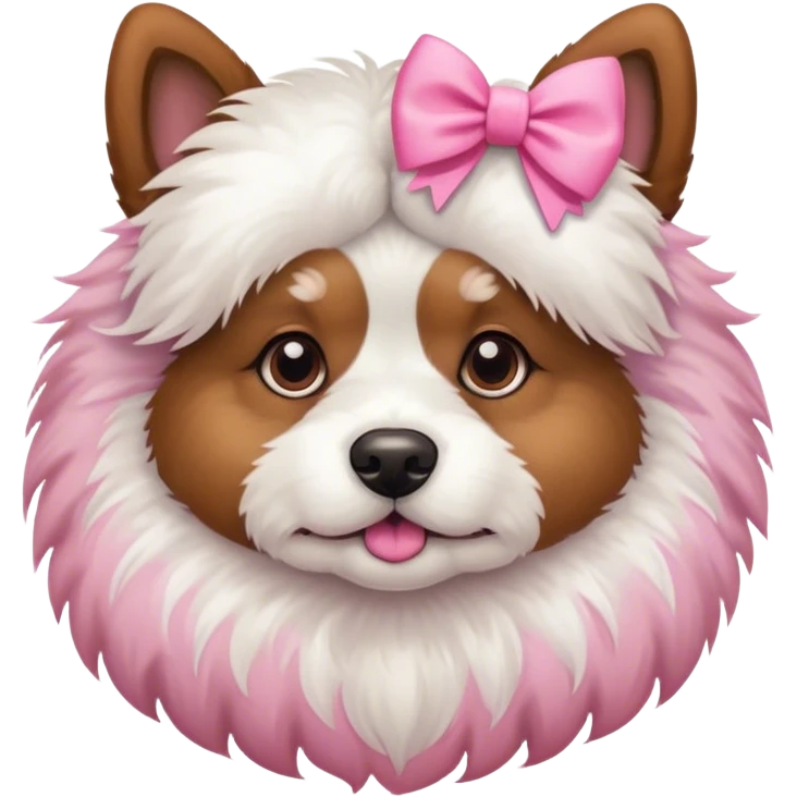 Dog with a pink bow emoji