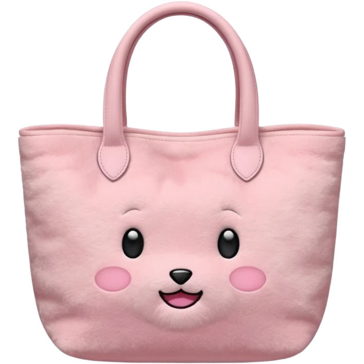 Aesthetic pink plush tote bag emoji
