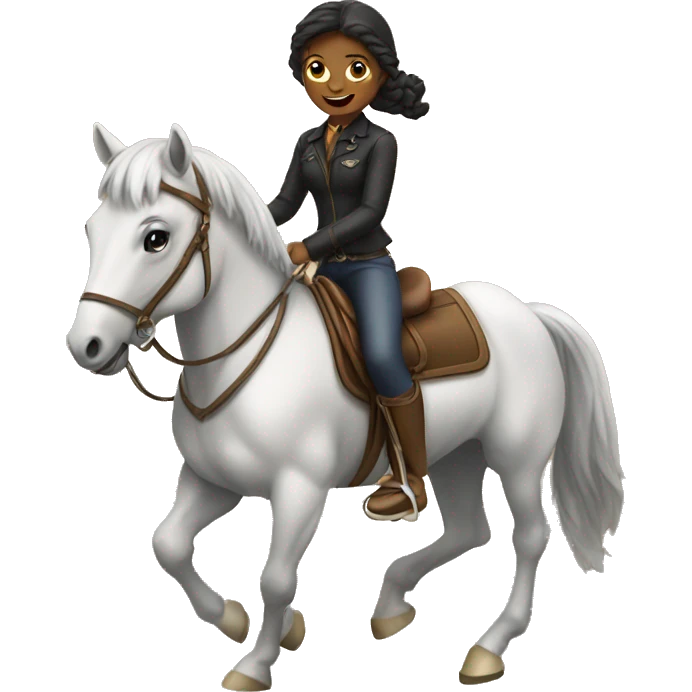Riding a horse girl emoji