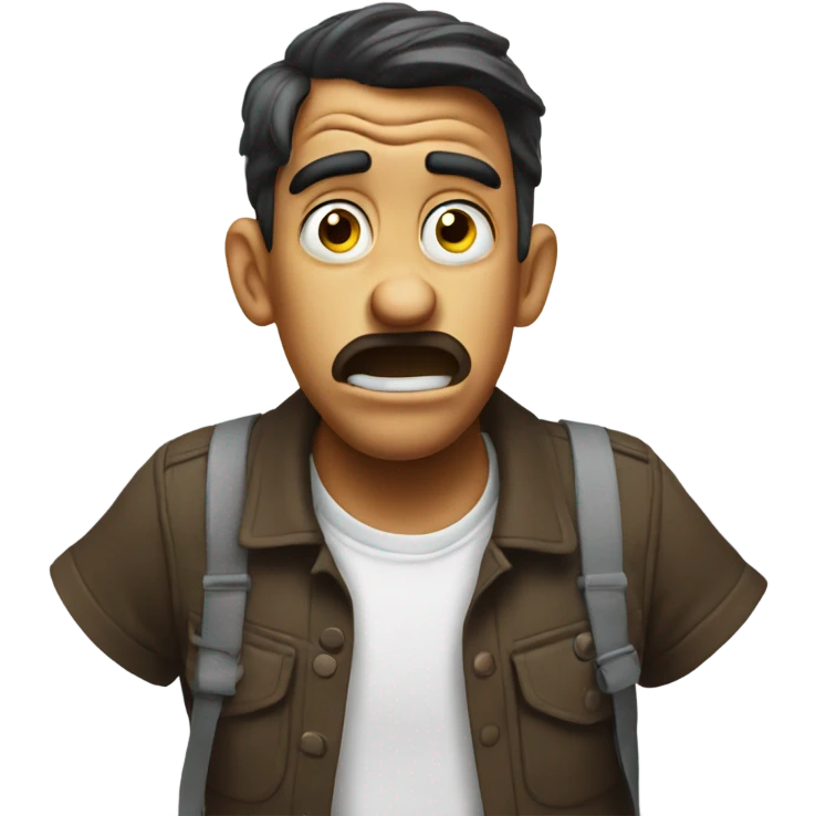 Confused goofy face emoji