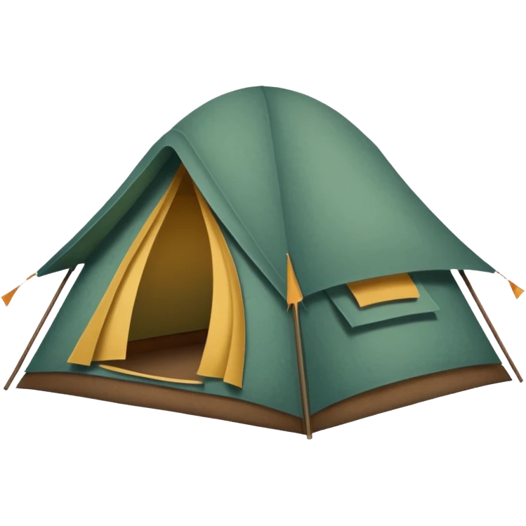 Large camping tent made of felt texture, scrapbooking style, transparent background emoji