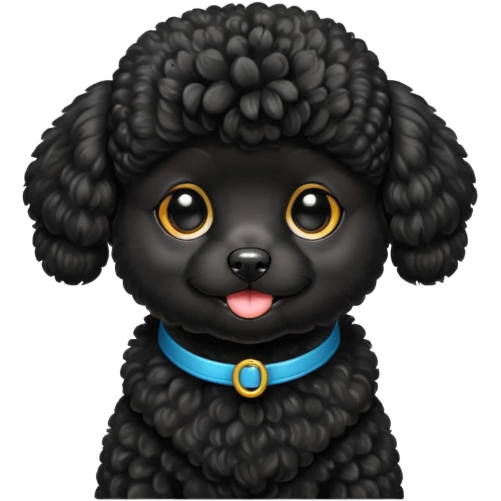 Cute black toy poodle emoji