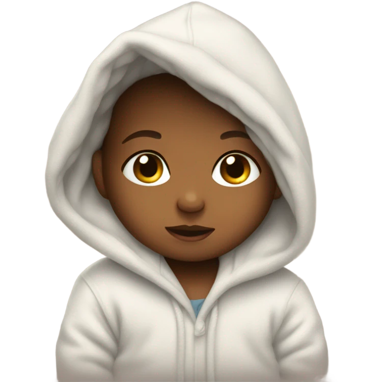 Baby wearing hoodie emoji