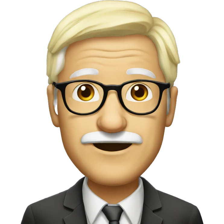 Blonde old man glasses no frame emoji