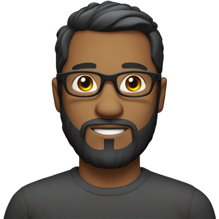 fat short hair beard glasses emoji