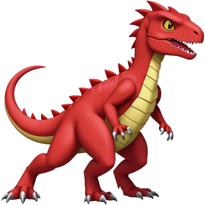  Cool Edgy Maroon Guilmon-Charmeleon-Digimon-Fakemon-Velociraptor full body emoji