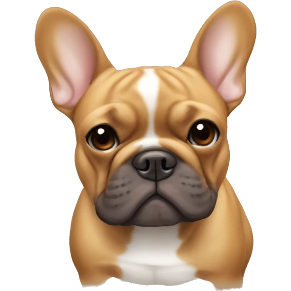 a caramel-colored french bulldog but with less wrinkles and bigger ears emoji