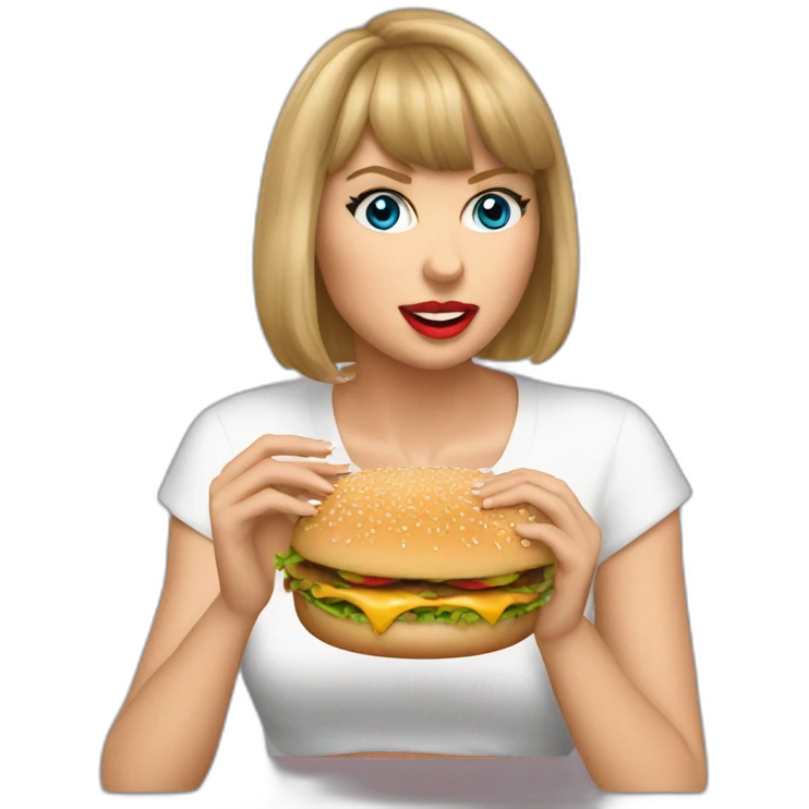 600lb taylor swift eating a hamburger emoji