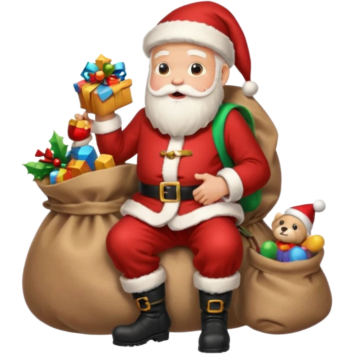 Santa on a chimney emoji