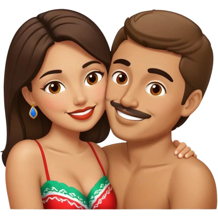 Russian and Mexican couple kissing emoji