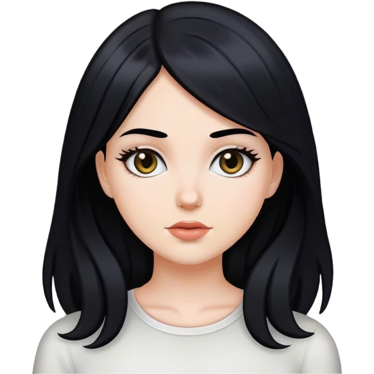 Chica blanca con pelo negro emoji