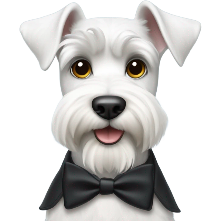 White Schnauzer wearing a tuxedo emoji