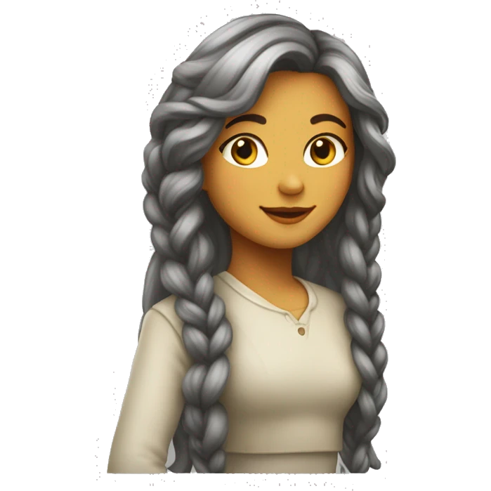 Joli fille avec des long cheveux châtains  emoji