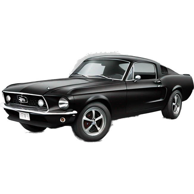 1967 black Mustang  emoji