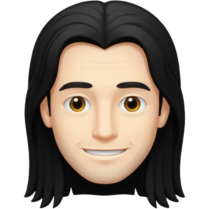 A man have a black long hair emoji
