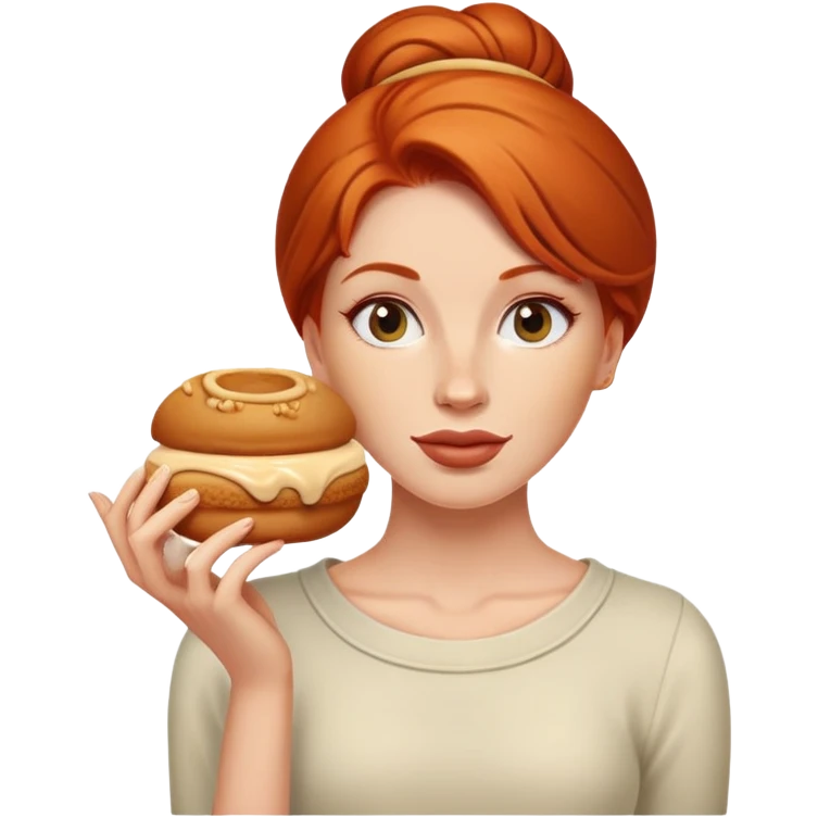 redheaded woman with a peanut butter bun  emoji