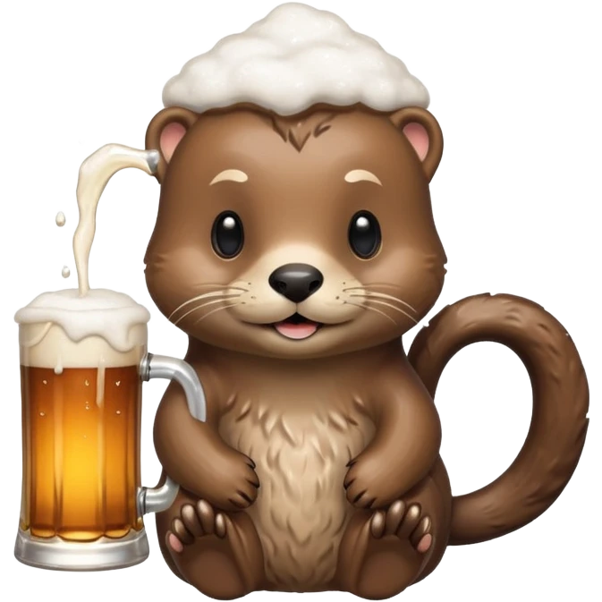 a beer holding an otter emoji