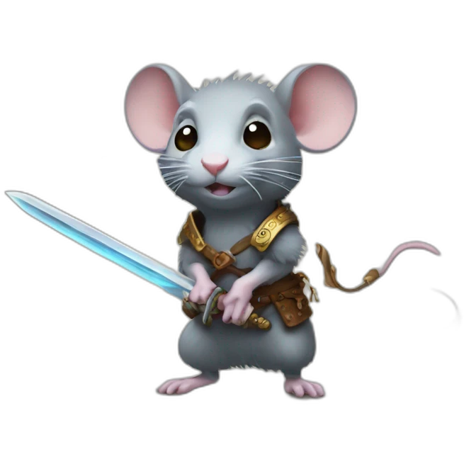rat with magic sword emoji